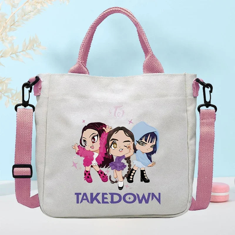 K-pop Demon Hunters sac à bandoulière en toile ou sac de mode pour petite fille