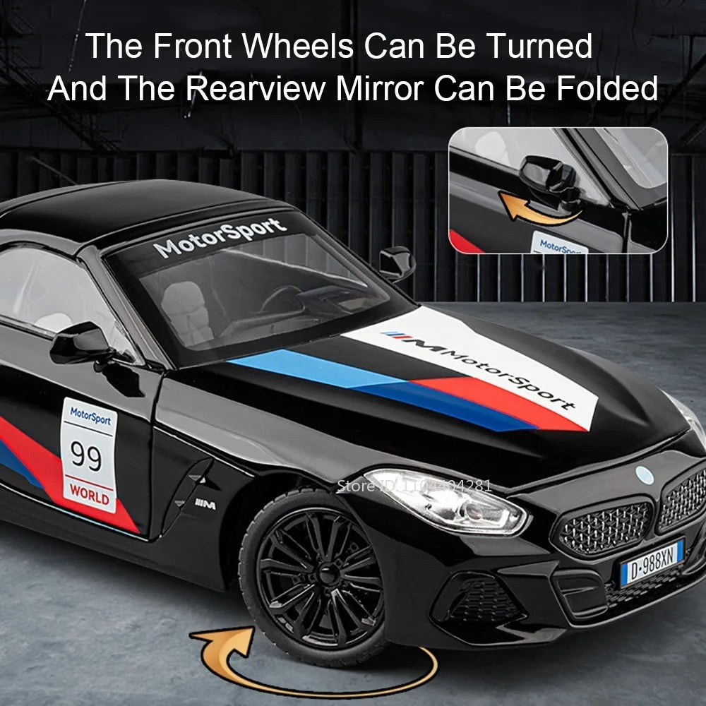 Modèle Voiture Sport Alliage Z4 I8 1:22 - Portes Ouvertes Son Lumière Rétractable - MONASTORESHOP.COM