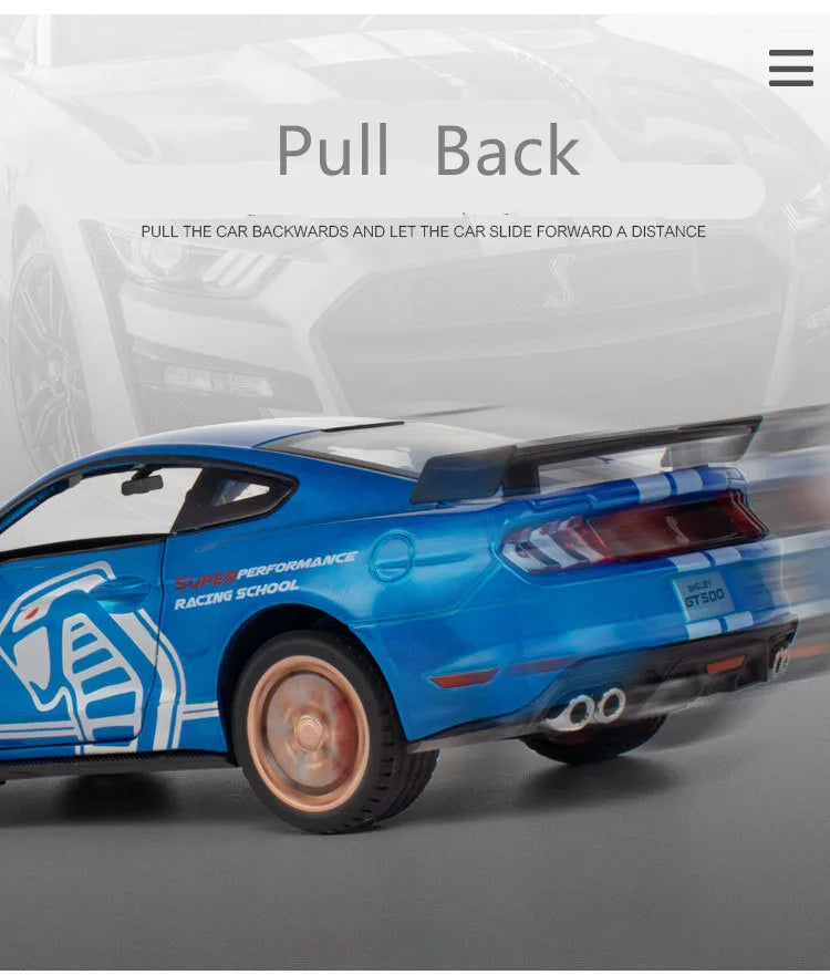 1:24 Ford Mustang Shelby GT500 en métal avec son et lumières