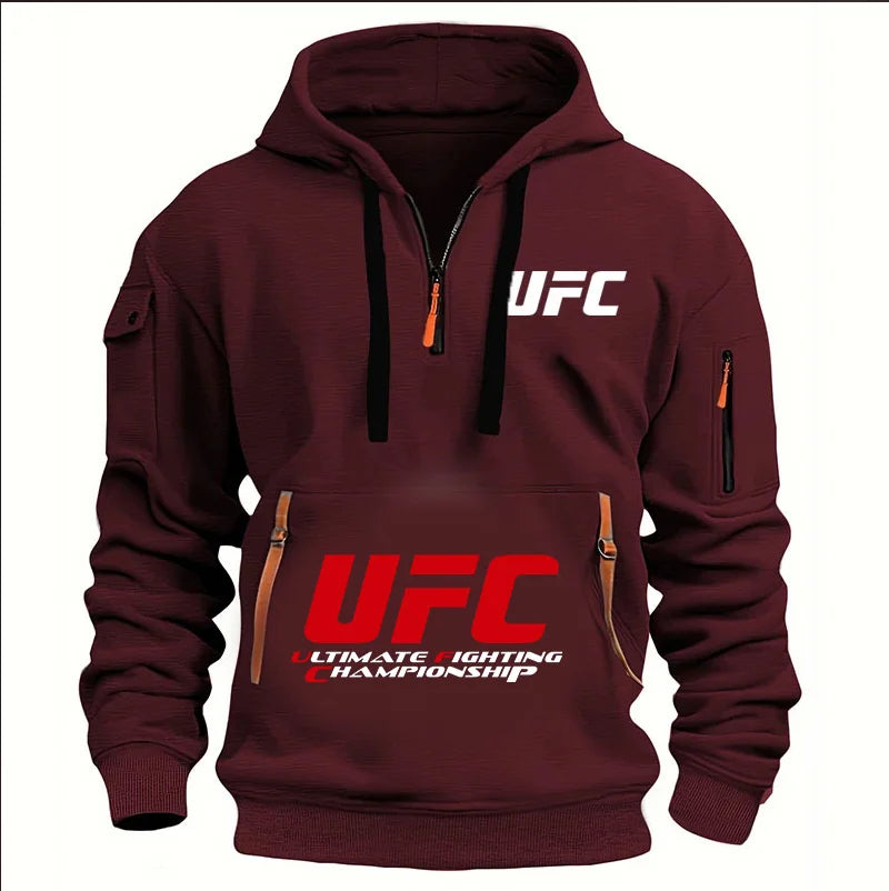 sweat a capuche demi zippé hommes et femmes "UFC championship"
