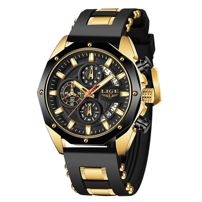 LIGE – montre de Sport en Silicone pour hommes