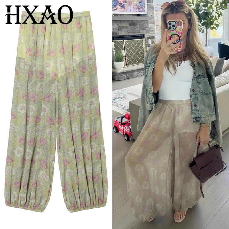 pantalon décontracté léger taille haute avec doublure