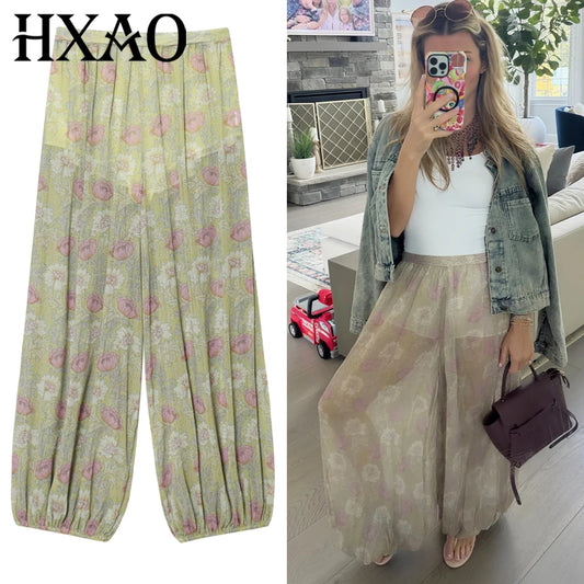 pantalon décontracté léger taille haute avec doublure