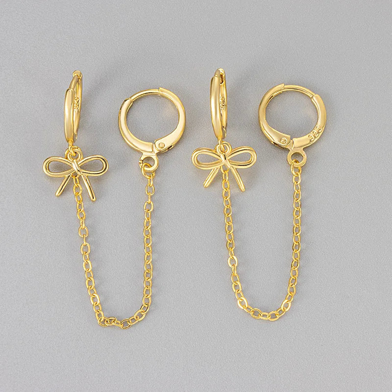 Boucles d'oreilles fine dorée pour femmes