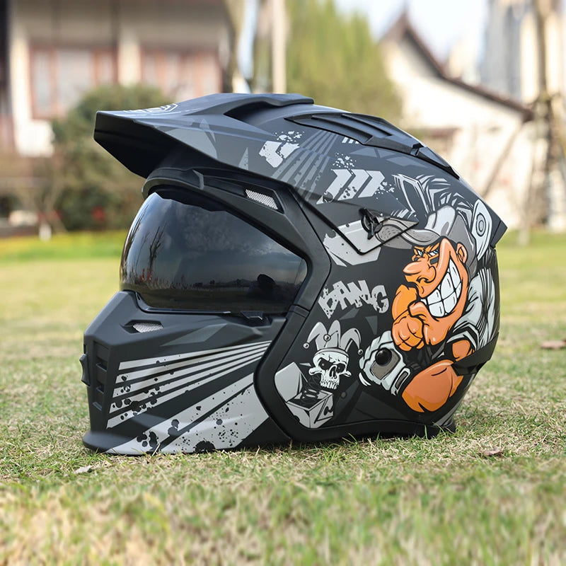 Casque de moto pour hommes et femmes design amovible