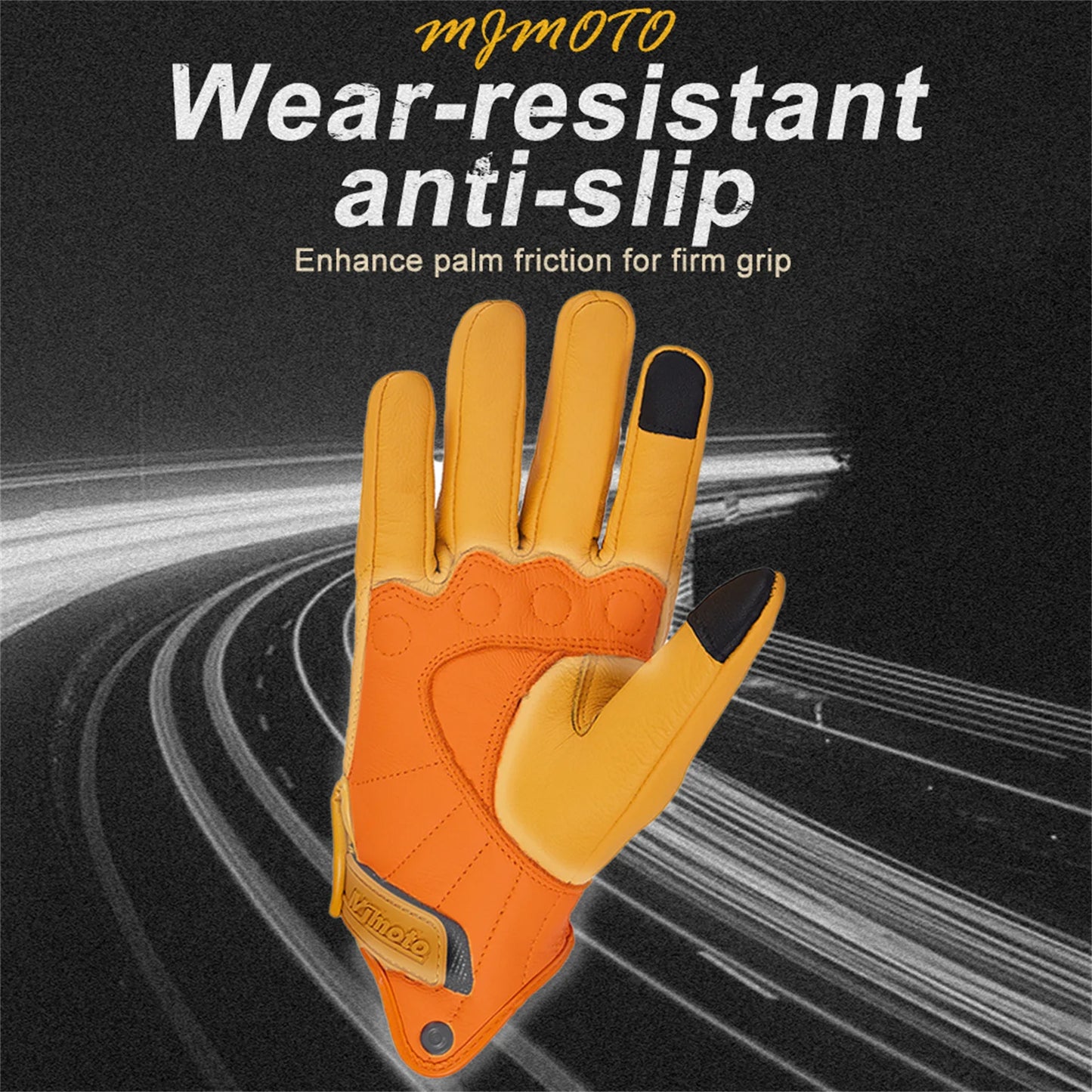 Gants de Moto en cuir rétro classique perforé ou non/ antidérapant hommes/femmes