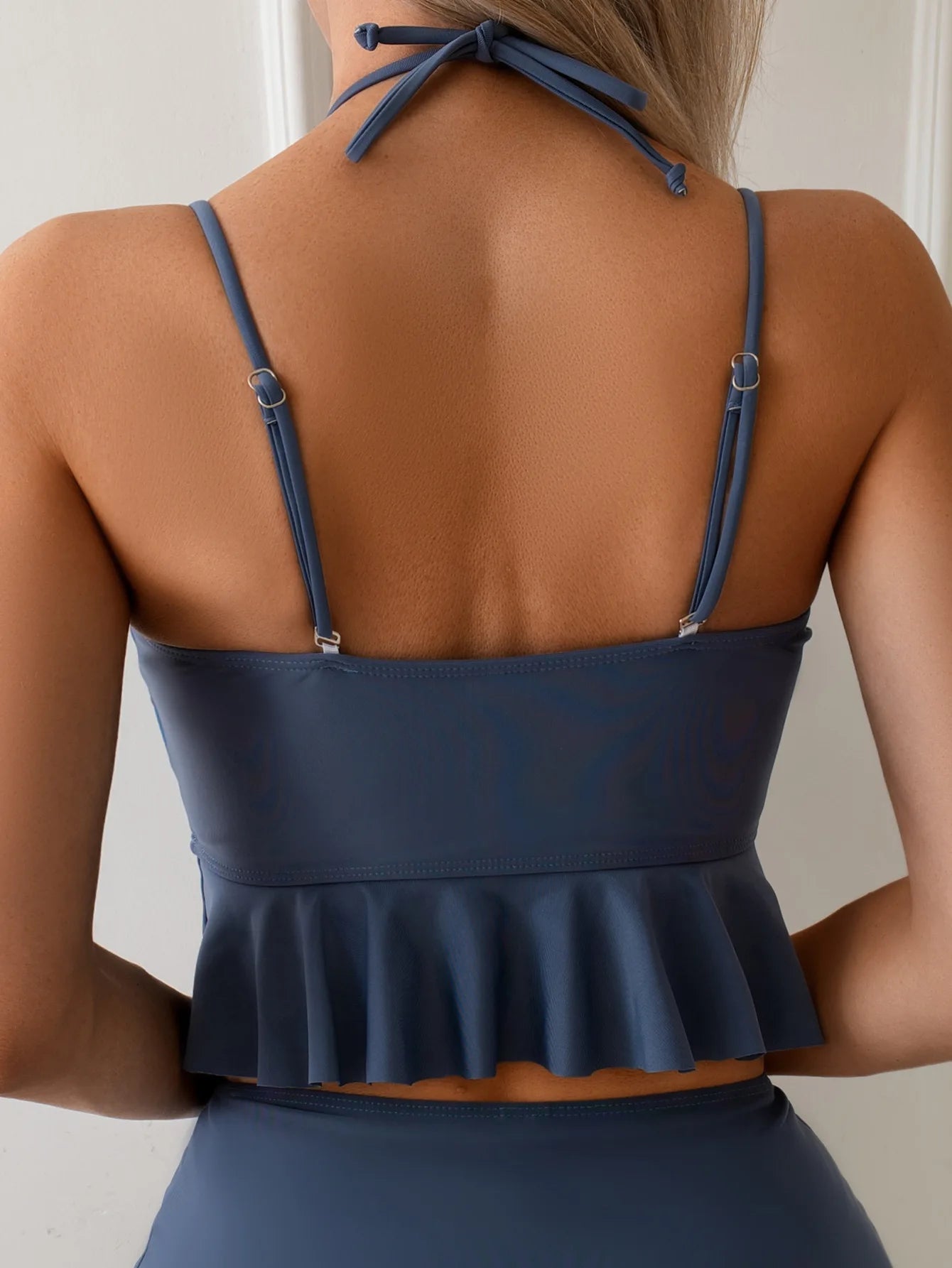 Ensemble Tankini 3 Pièces Femme Convertible - Bikini Sexy Sans Bretelles avec Cache-Maillot Multi-Usages Marron