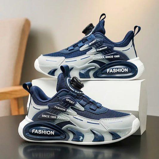 Baskets Enfant Boucle Rotative - Chaussures Sport Maille Respirante - Garçon Fille