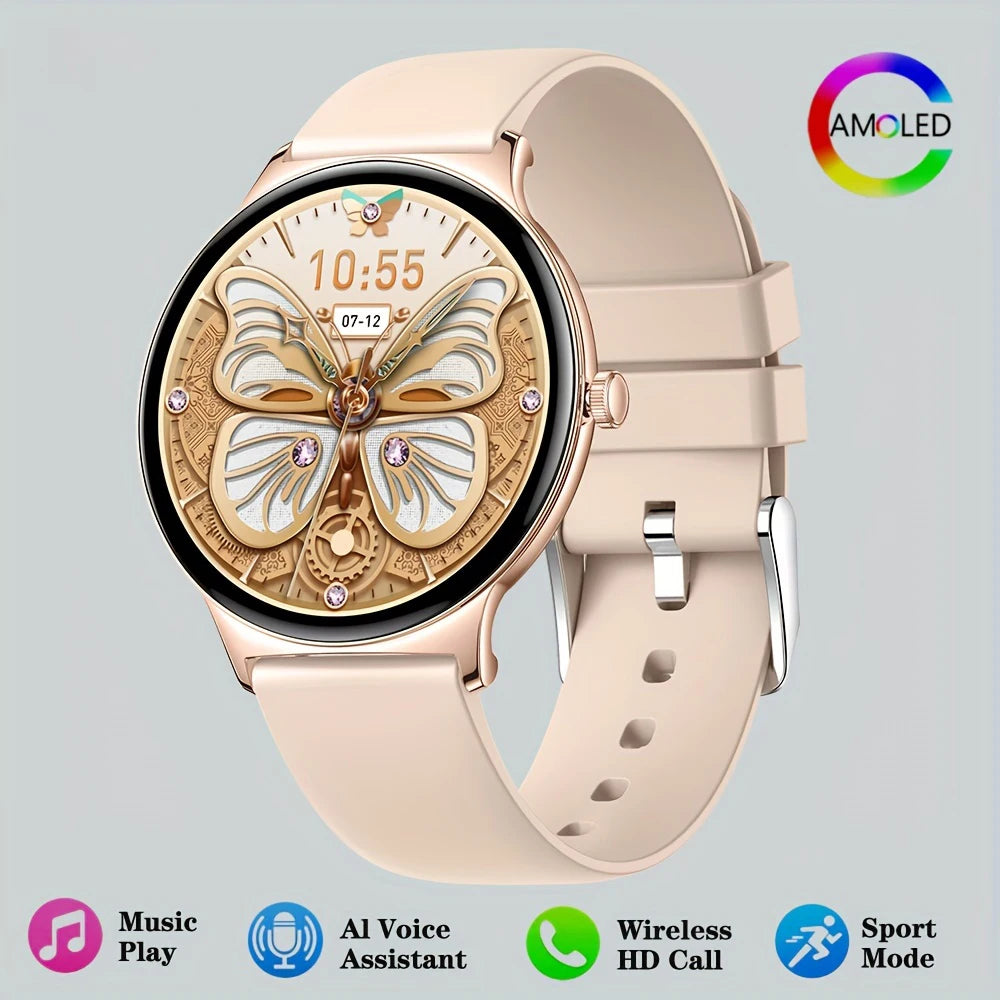 Montre Connectée Femme V89 Ultra-Fine 1.43" - Smartwatch Élégante Bluetooth IP68