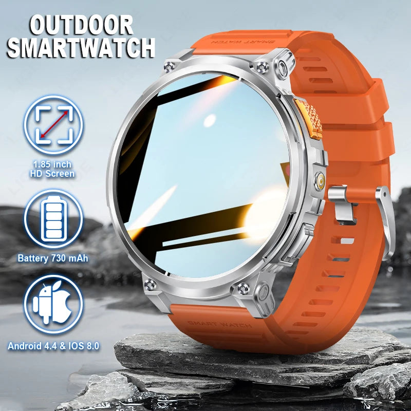 Montre Intelligente LIGE K66 Homme Lampe Torche - 1.85" 730mAh Bluetooth LED Outdoor - MONASTORESHOP.COM
