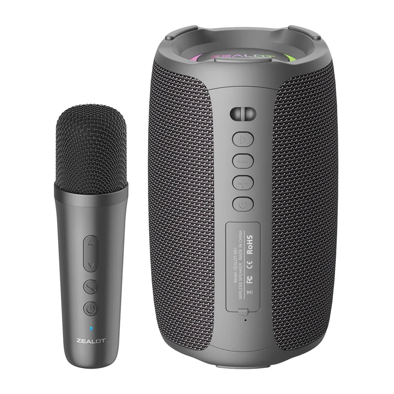 Zealot_S61M Machine de karaoké haut-parleur Bluetooth Portable avec 1-2 Microphones