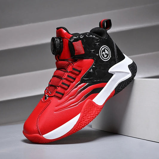 🏀 Baskets Basketball Enfant à Boucle Rotative - Chaussures Sport Antidérapantes