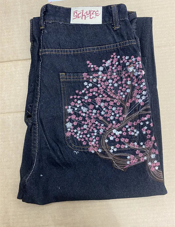 Jeans Hip-hop taille basse, jambes larges