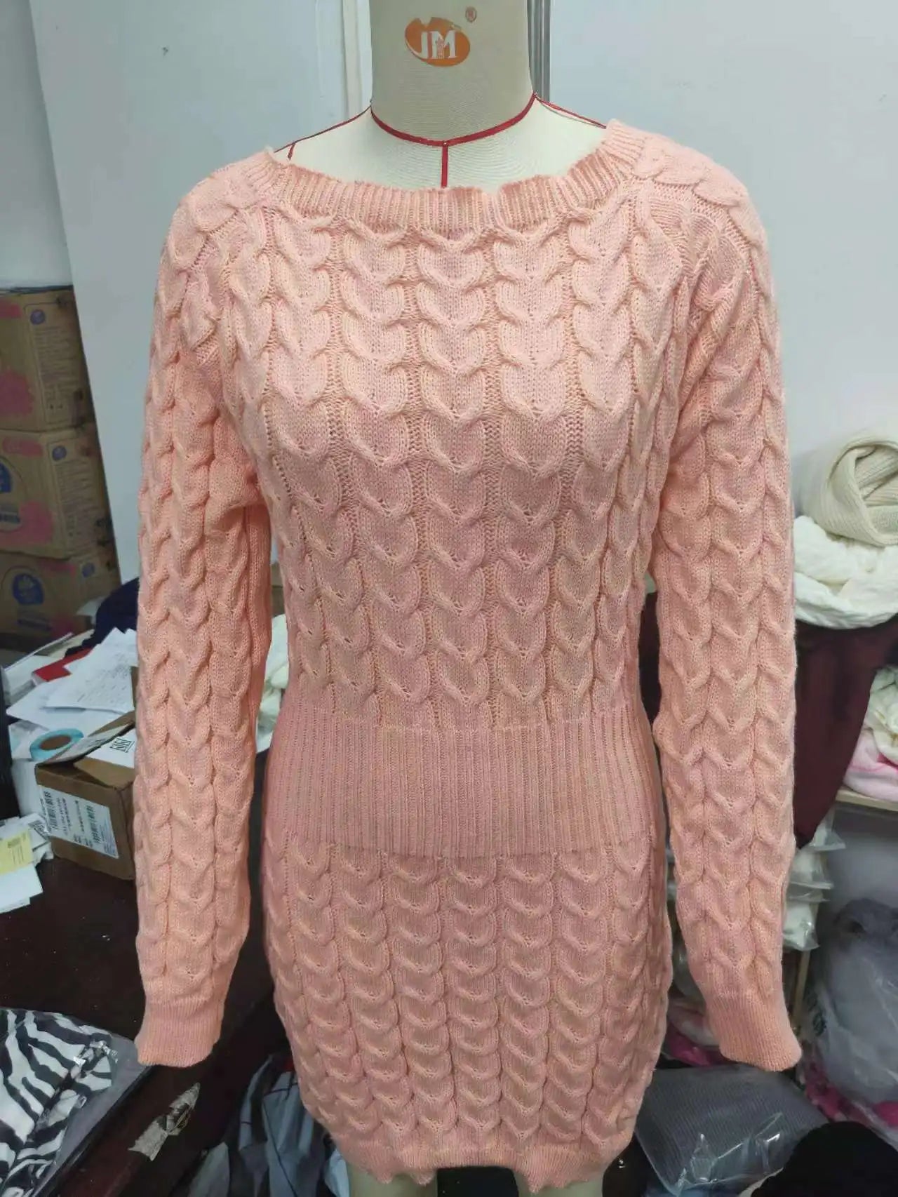 Robe Pull Courte Femme Épaule Dénudée – Coupe Ample Manches Ballon Style Décontracté