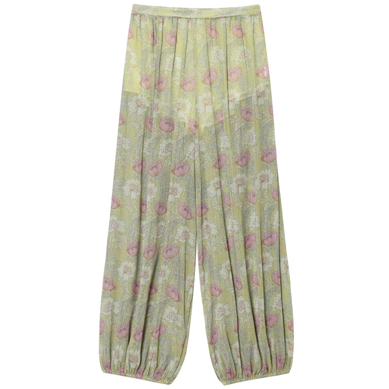 pantalon décontracté léger taille haute avec doublure