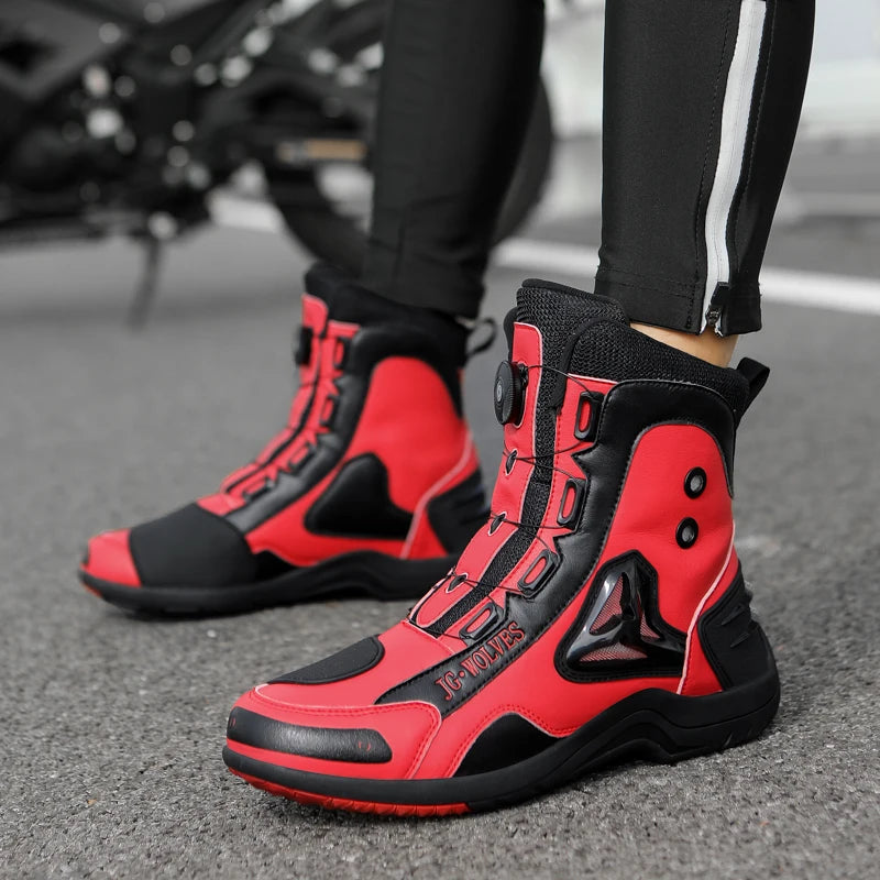 Bottes de moto taille haute avec protection