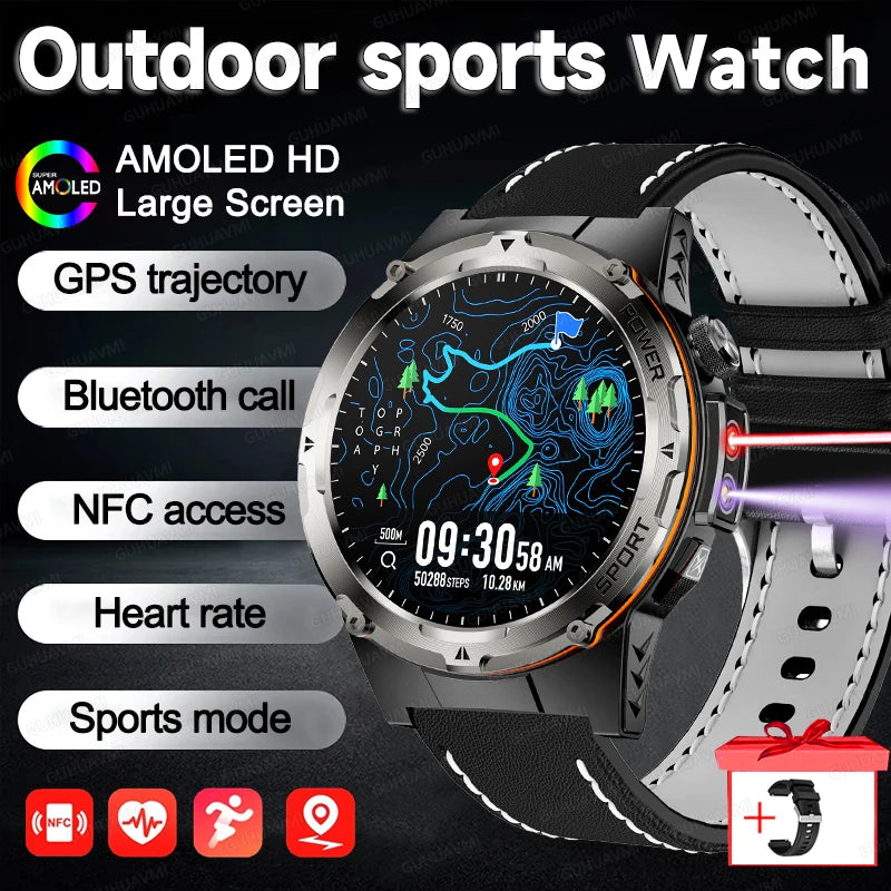 Montre Intelligente GPS Homme Sport 2025 - 500mAh NFC HD Appel IP68 Étanche - MONASTORESHOP.COM