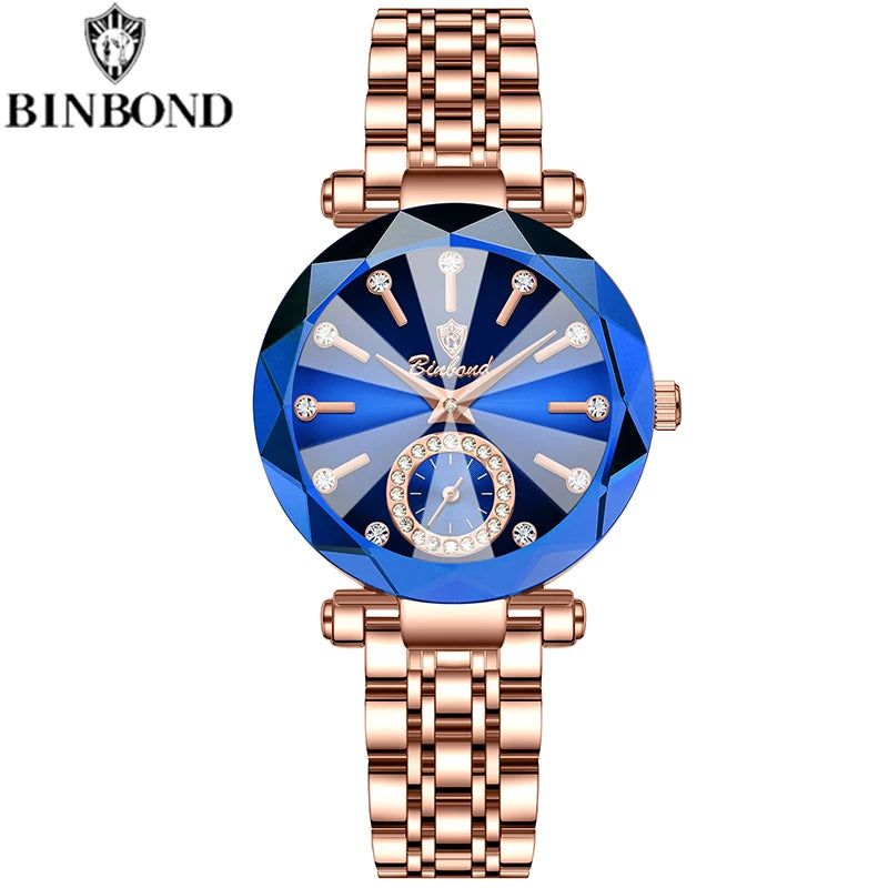 Montre Femme Élégante Cœur de l'Océan - Quartz Diamants Étanche Lumineuse