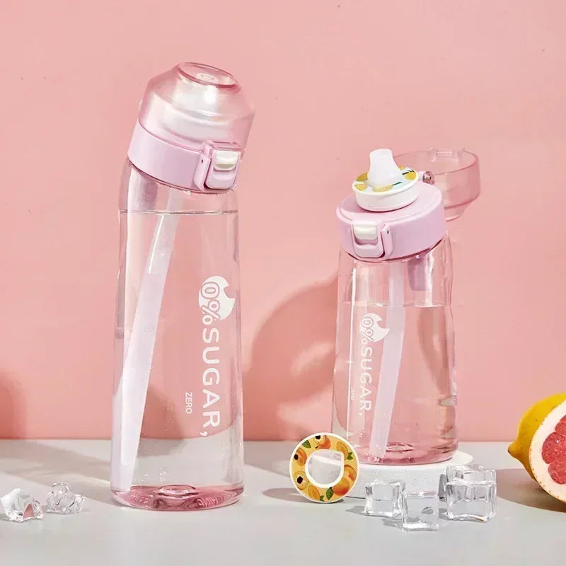 Gourde Infuseur 650ml avec Dosettes Arômes - Bouteille Sport Sans BPA Paille Intégrée