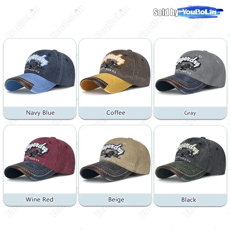 casquette style rétro tissus/croute de cuir velour brodé