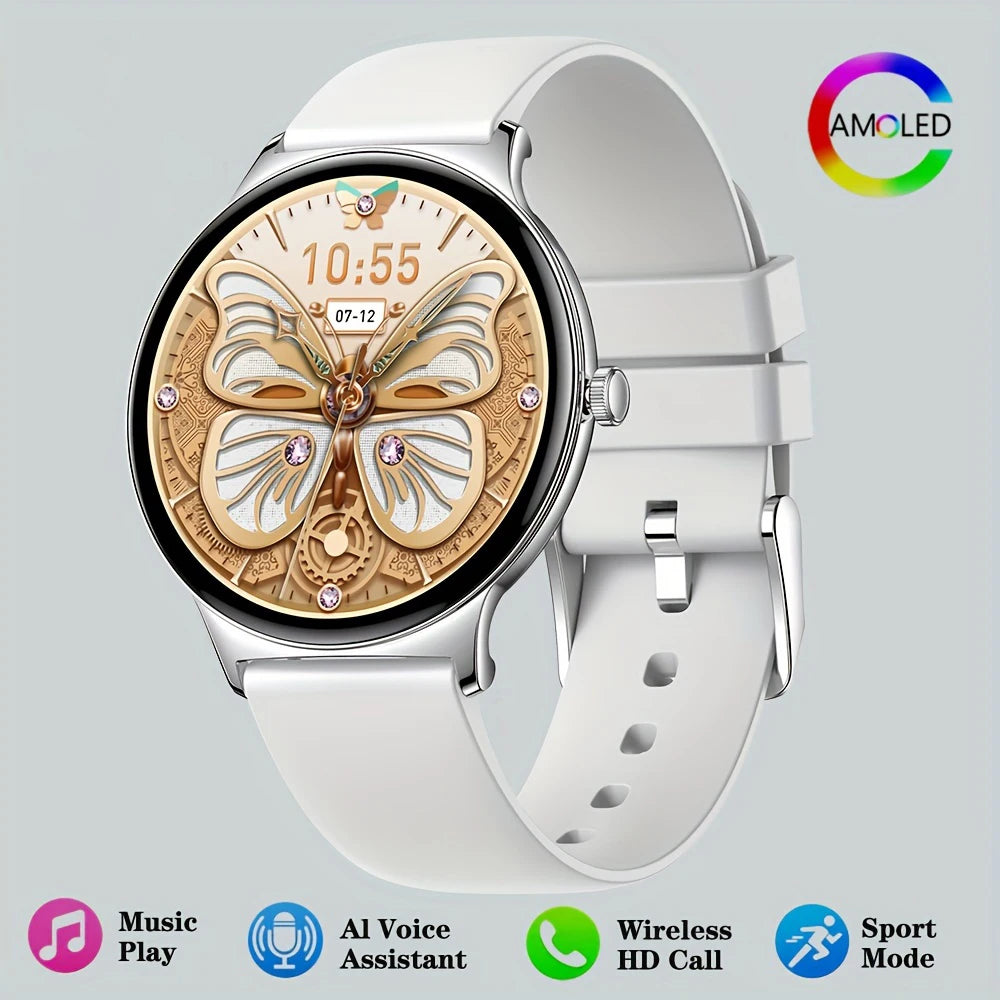 Montre Connectée Femme V89 Ultra-Fine 1.43" - Smartwatch Élégante Bluetooth IP68