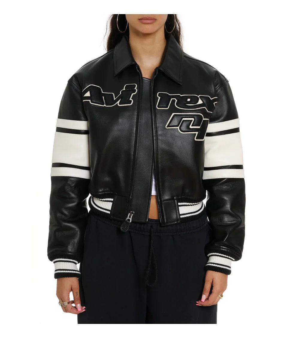 blouson aviateur  cour pour femmes en véritable peau d'agneau/daim manche longue