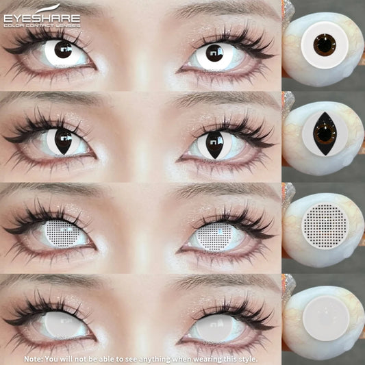 "Un seul regard… et l’horreur commence. Ose les lentilles Halloween."