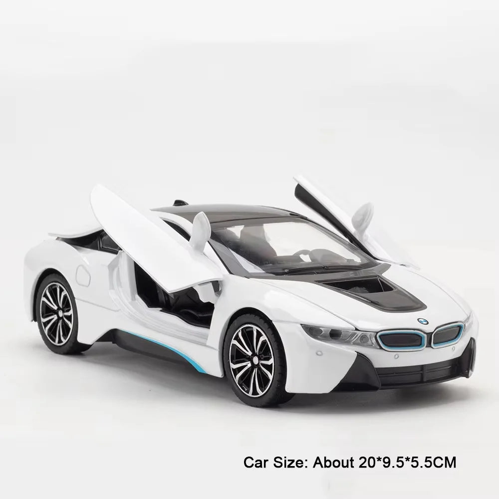 Modèle Voiture Sport Alliage Z4 I8 1:22 - Portes Ouvertes Son Lumière Rétractable - MONASTORESHOP.COM