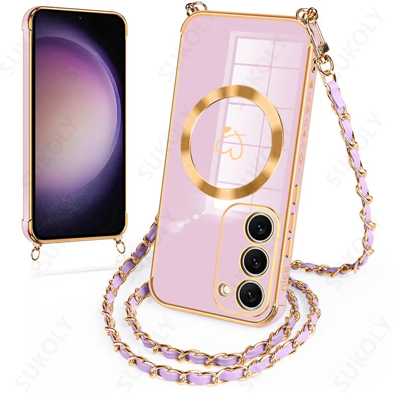 Étui à bandoulière pour femmes Samsung Galaxy S23 ultra au S24 FE