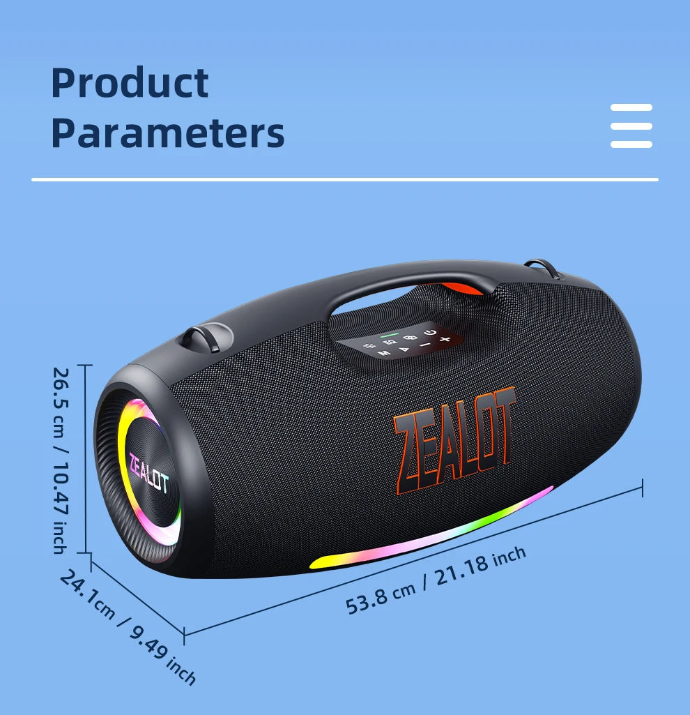 ZEALOT-S89 250W haut-parleur Bluetooth Portable étanche