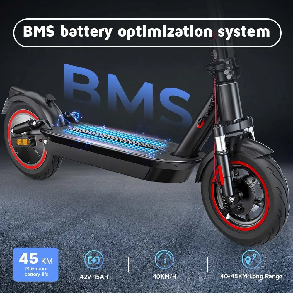 IScooter- Électrique Pliable i10 adulte, Autonomie Maximale de 45km, 650W, 15Ah, 10 Pouces