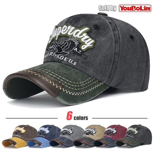 casquette style rétro tissus/croute de cuir velour brodé