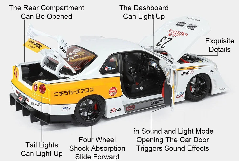 super car GTR 1/18 en alliage