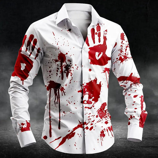 chemise blanche taché de sang  pour fête halloween