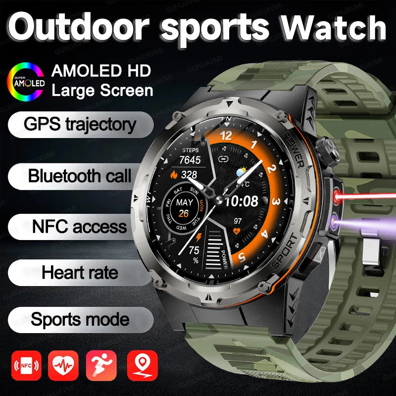 Montre Intelligente GPS Homme Sport 2025 - 500mAh NFC HD Appel IP68 Étanche - MONASTORESHOP.COM