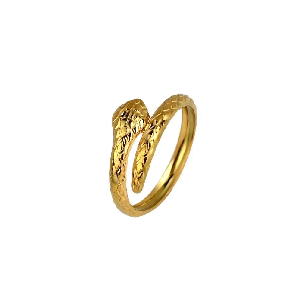 Anneaux de serpent gothiques en cristal règlable pour femmes