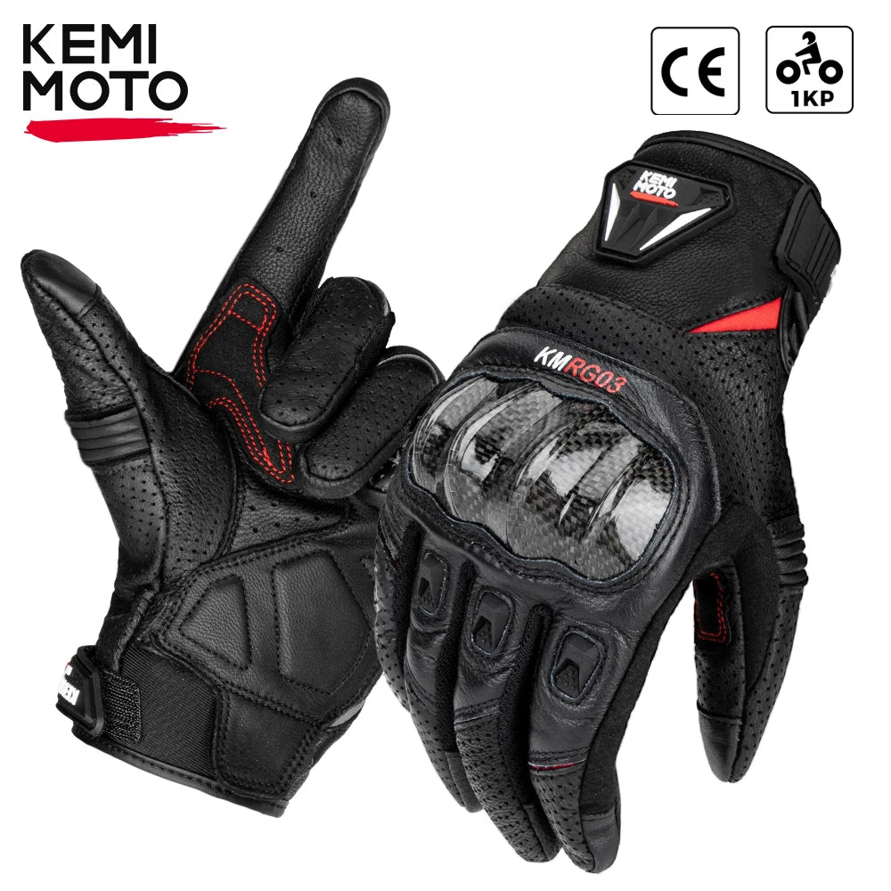 KEMIMOTO gants de Moto en cuir