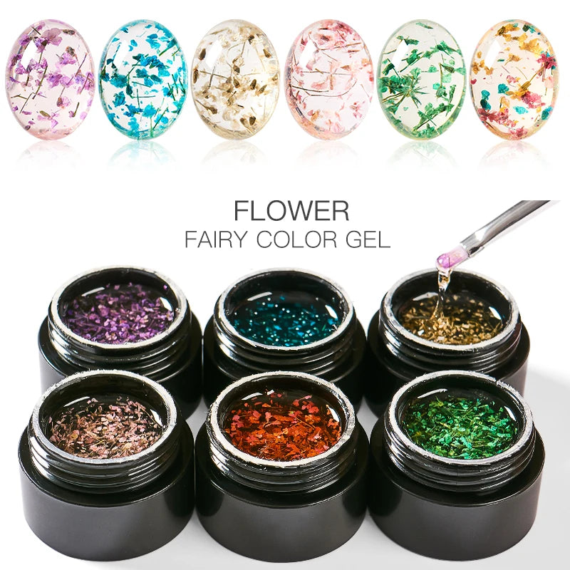 vernis a ongle gel a fleur séchée
