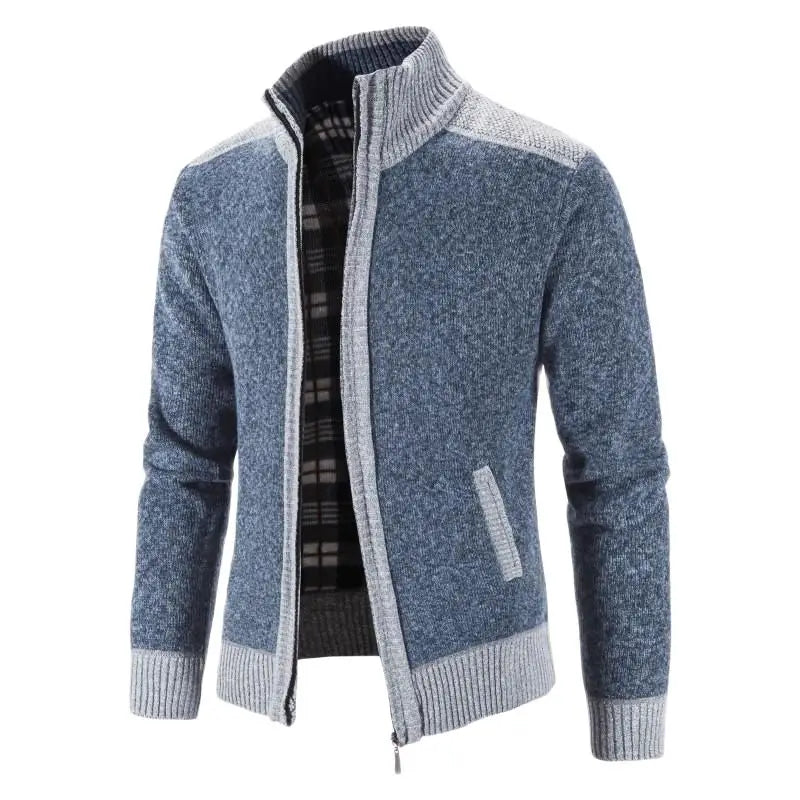 Veste Patchwork Homme Hiver - Cardigan Zippé Tendance | MONASTORESHOP.COM