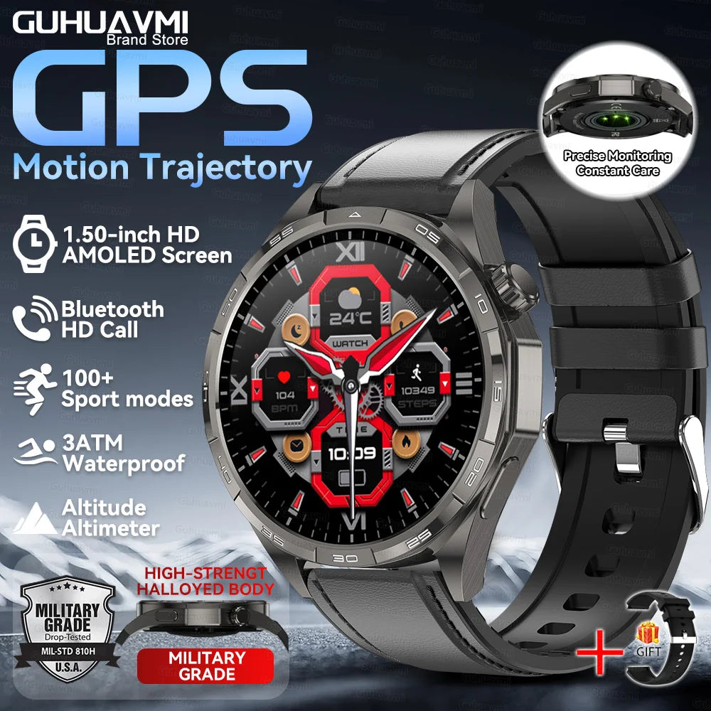 Montre Connectée GPS Sport 6 Pro - Écran Tactile, Appel Vocal, Étanche - Smartwatch Homme Outdoor