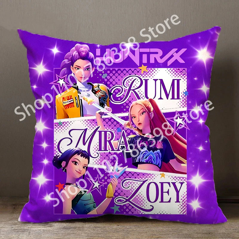 K Pop Demon Hunters – taie d'oreiller mignonne pour filles, 45x45CM