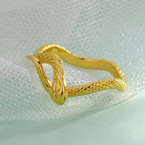 Anneaux de serpent gothiques en cristal règlable pour femmes