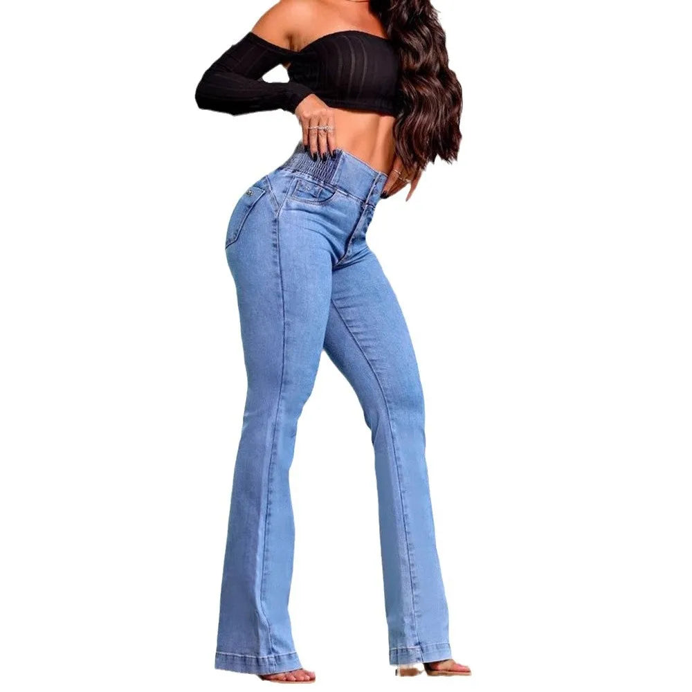 Jean skinny vintage pour femmes, pantalon évasé