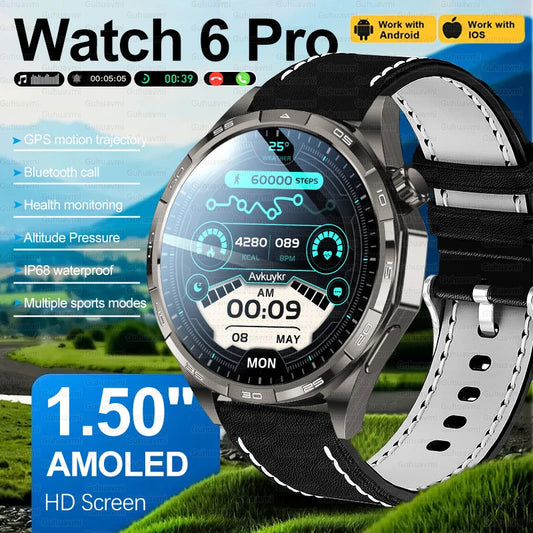 Montre Connectée GPS Sport 6 Pro - Écran Tactile, Appel Vocal, Étanche - Smartwatch Homme Outdoor