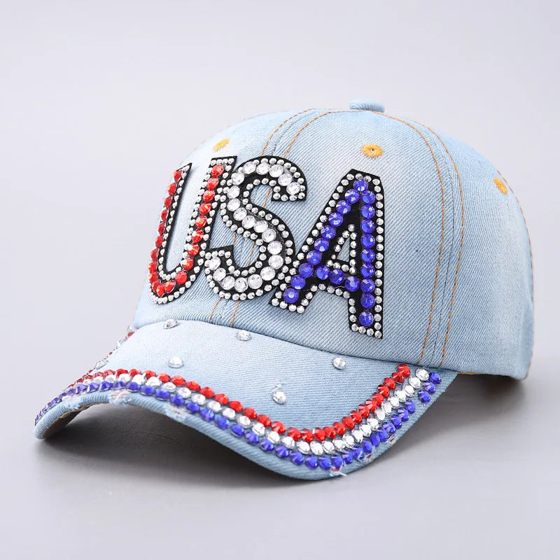 Casquette de Baseball en strass, pour femmes /hommes