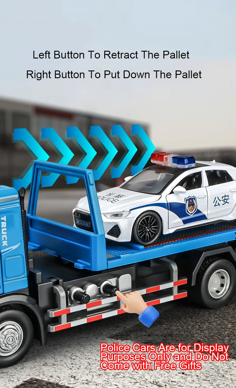 camion de dépannage au 1/24 en acier avec plateau arrière électrique/son et lumière