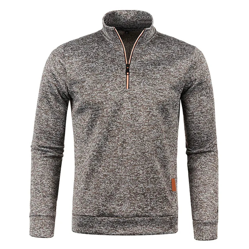 pull semi zippé manches longue pour homme