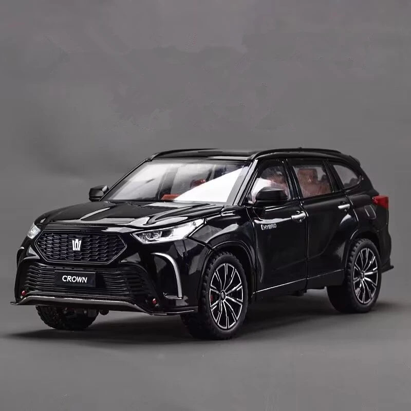 Mini-SUV 1:24 noir: calandre, phares et roues détaillées