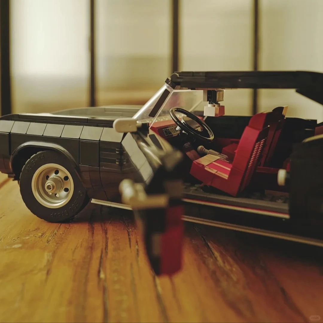 Kit Blocs Construction Muscle Car Vintage Noir - Voiture Rétro Compétition Garçon - MONASTORESHOP.COM
