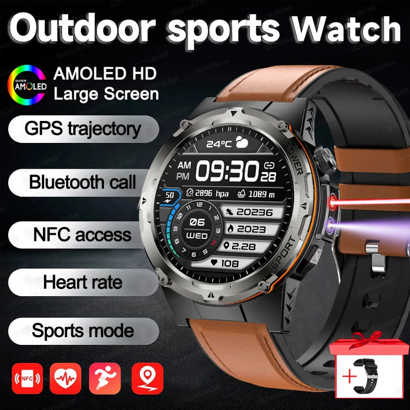 Montre Intelligente GPS Homme Sport 2025 - 500mAh NFC HD Appel IP68 Étanche - MONASTORESHOP.COM